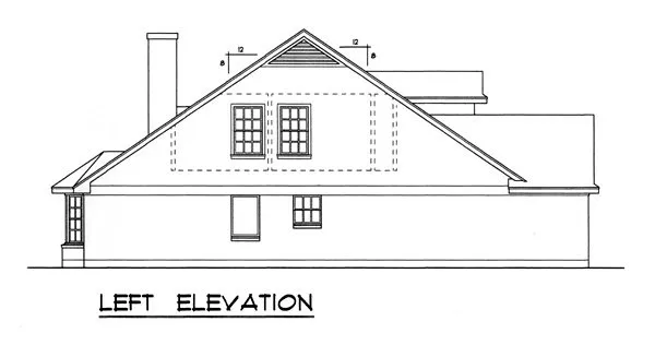 Left Elevation for House Plan #443102