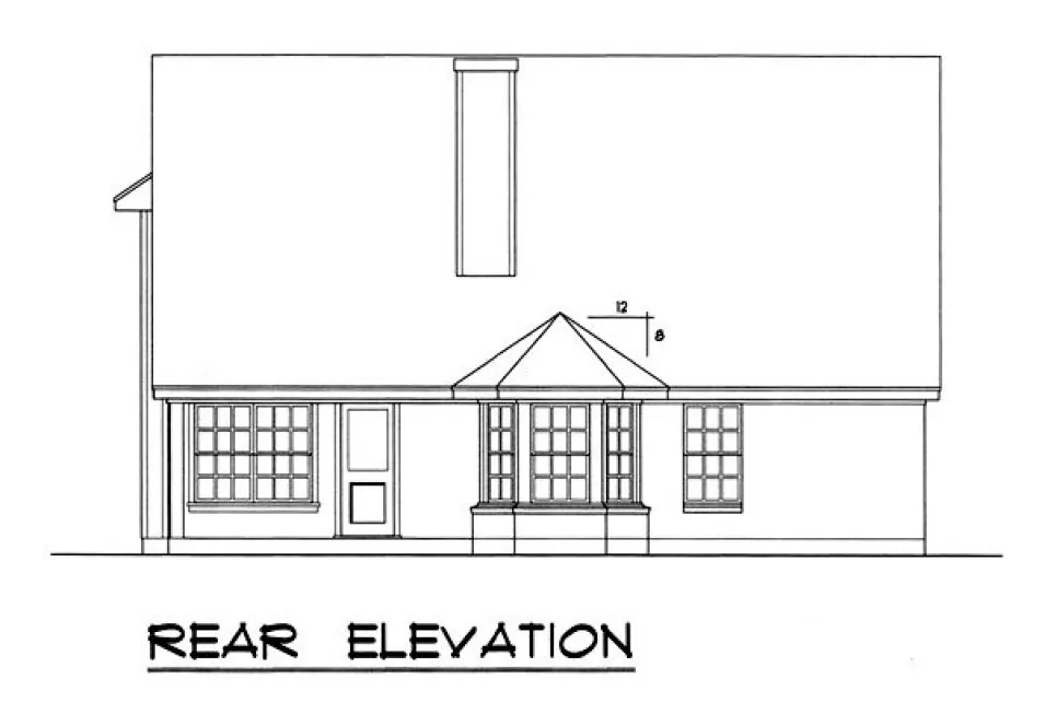 Rear Elevation for House Plan #443102