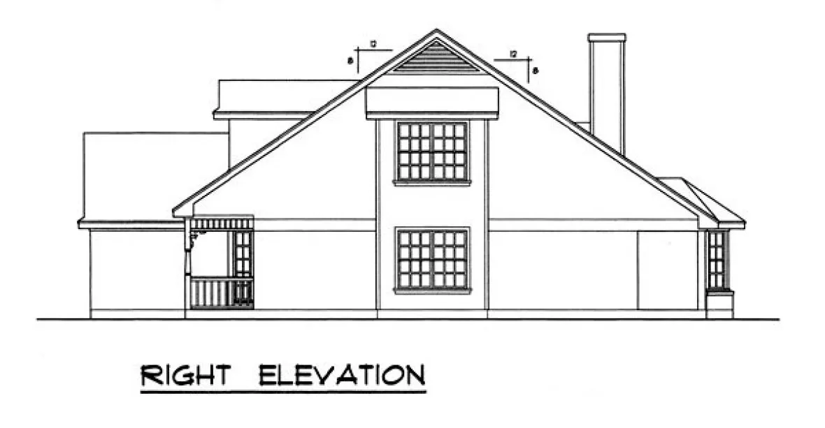 Right Elevation for House Plan #443102