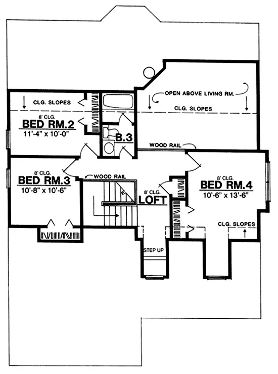 Second Floor Plan for House Plan #443102