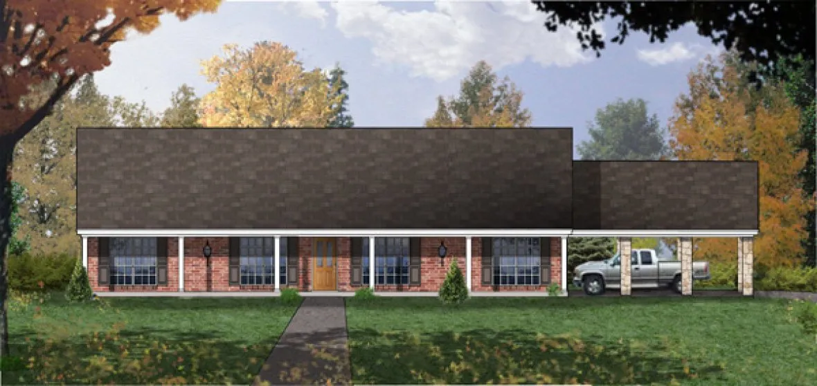 Full Rendering for House Plan #445102