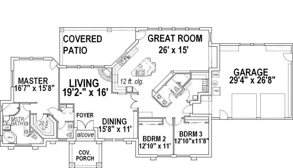 Main Floor Plan for House Plan #459102