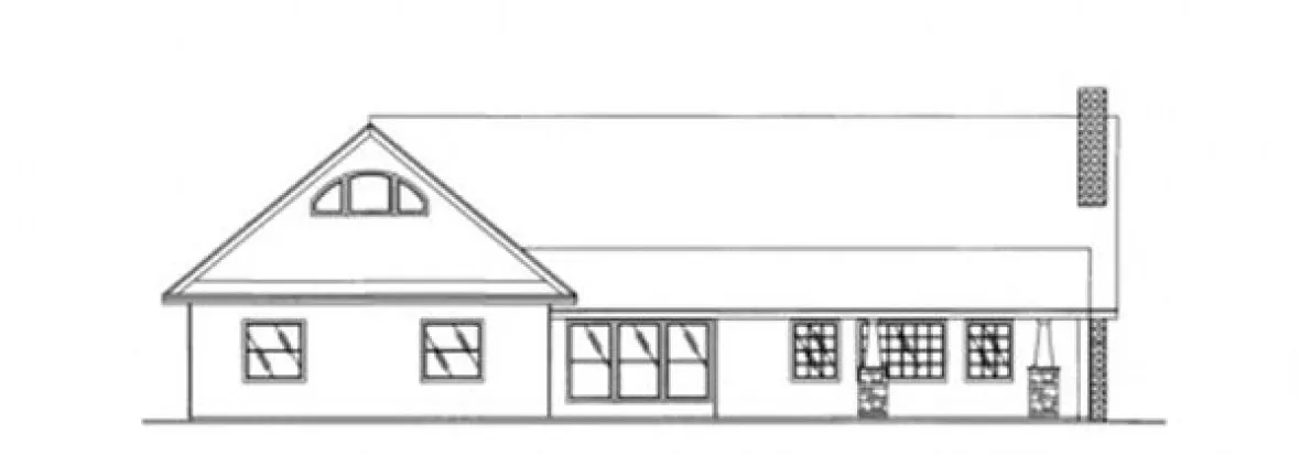 Rear Elevation for House Plan #454202