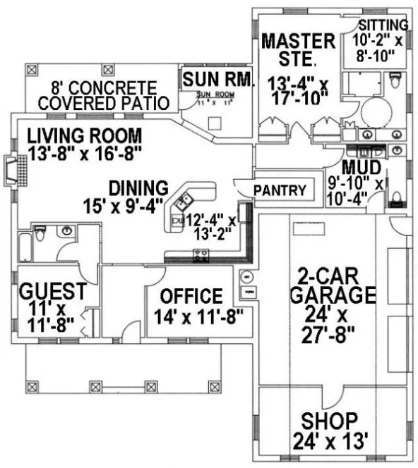 Main Floor Plan for House Plan #454202