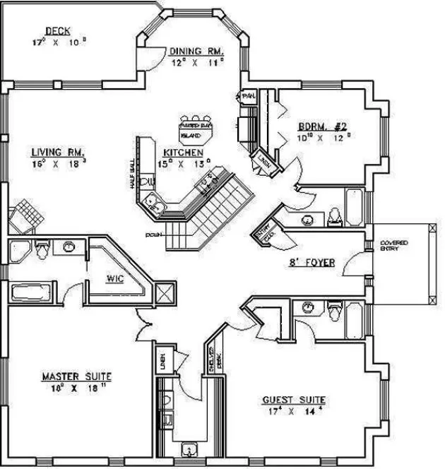 Main Floor Plan for House Plan #455202