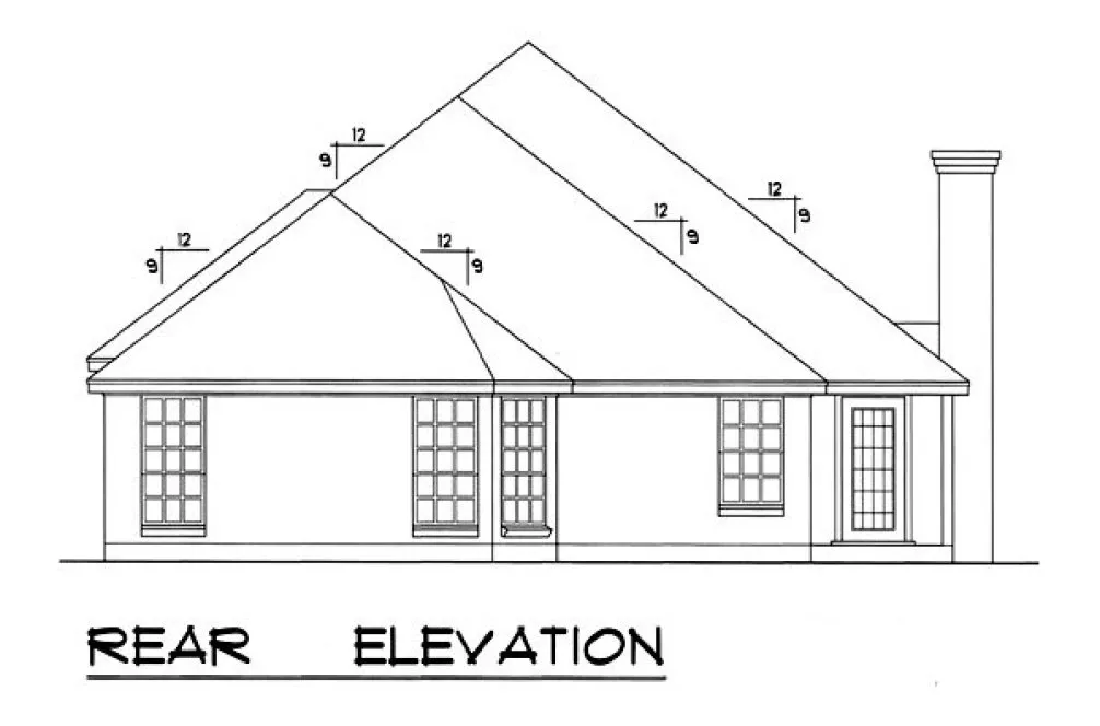 Rear Elevation for House Plan #443202