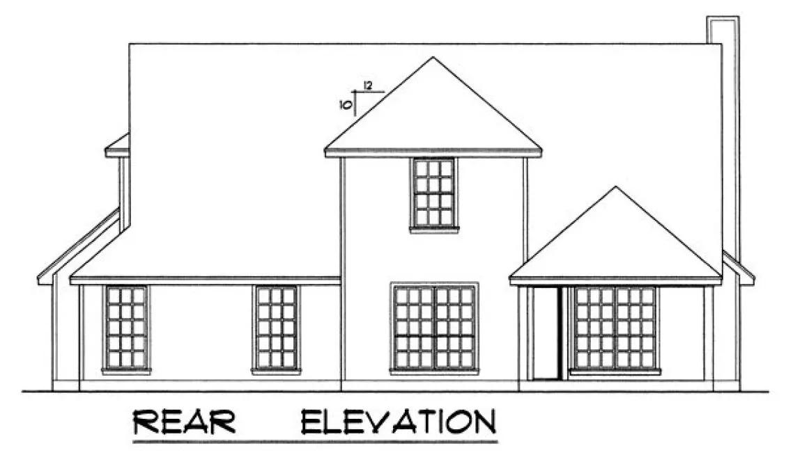 Rear Elevation for House Plan #449802