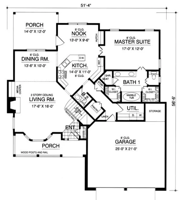 Main Floor Plan for House Plan #449802