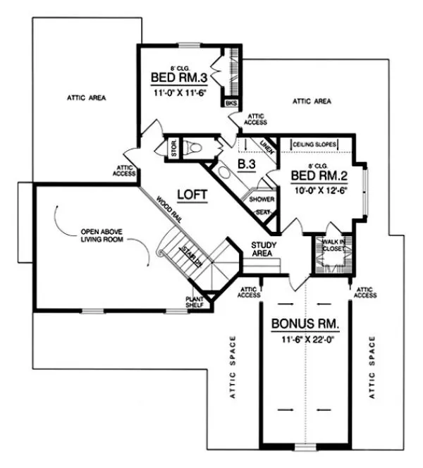 Second Floor Plan for House Plan #449802