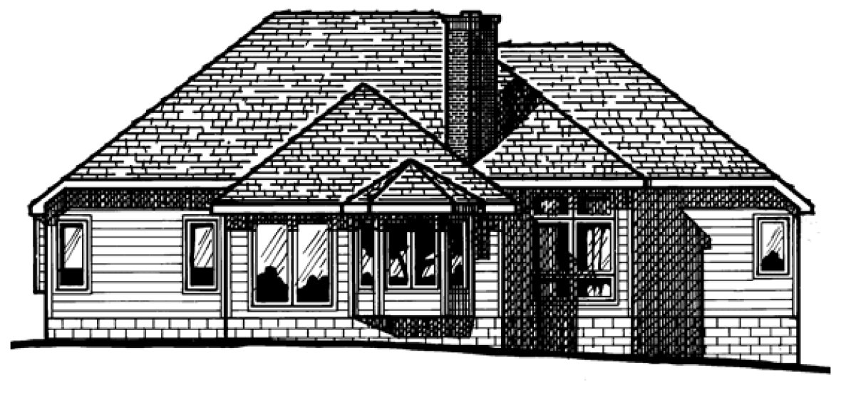 Rear Elevation for House Plan #158471
