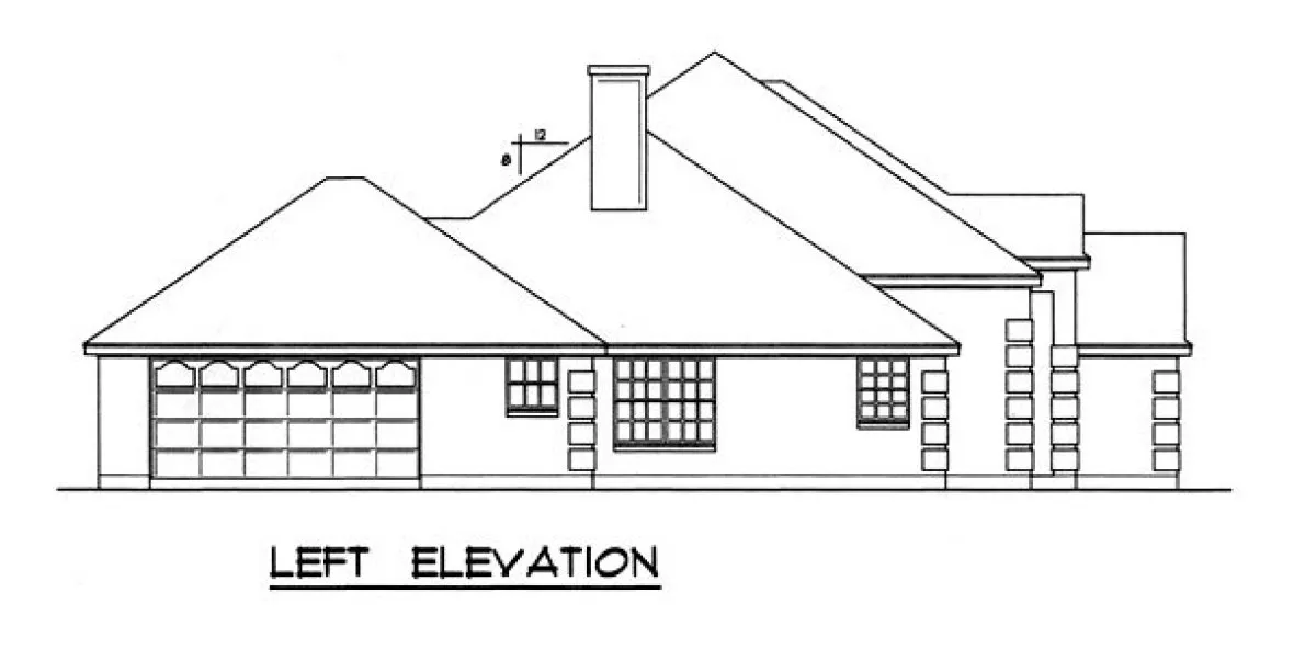 Left Elevation for House Plan #444902