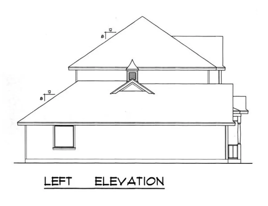 Left Elevation for House Plan #448902