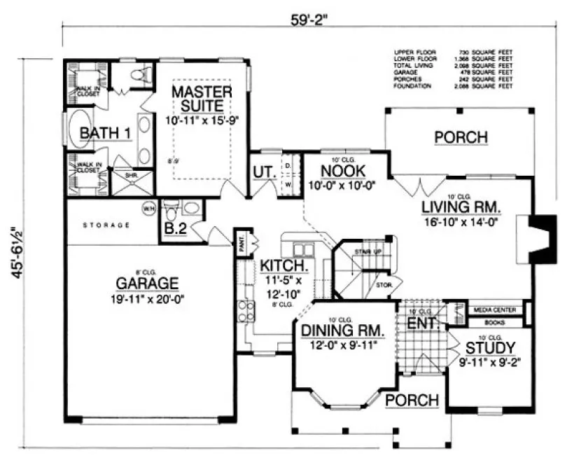 Main Floor Plan for House Plan #448902