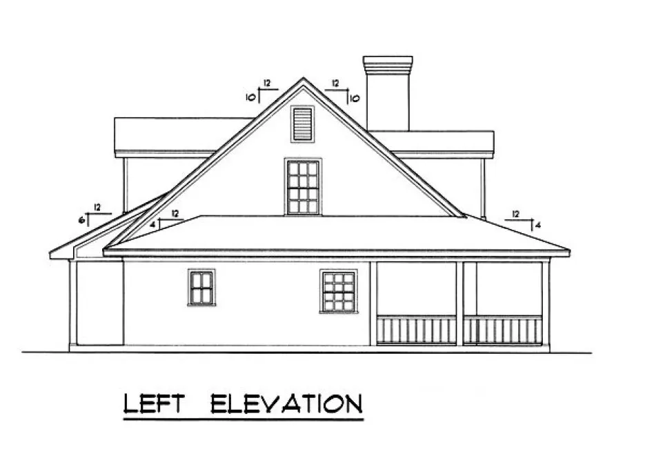 Left Elevation for House Plan #443112