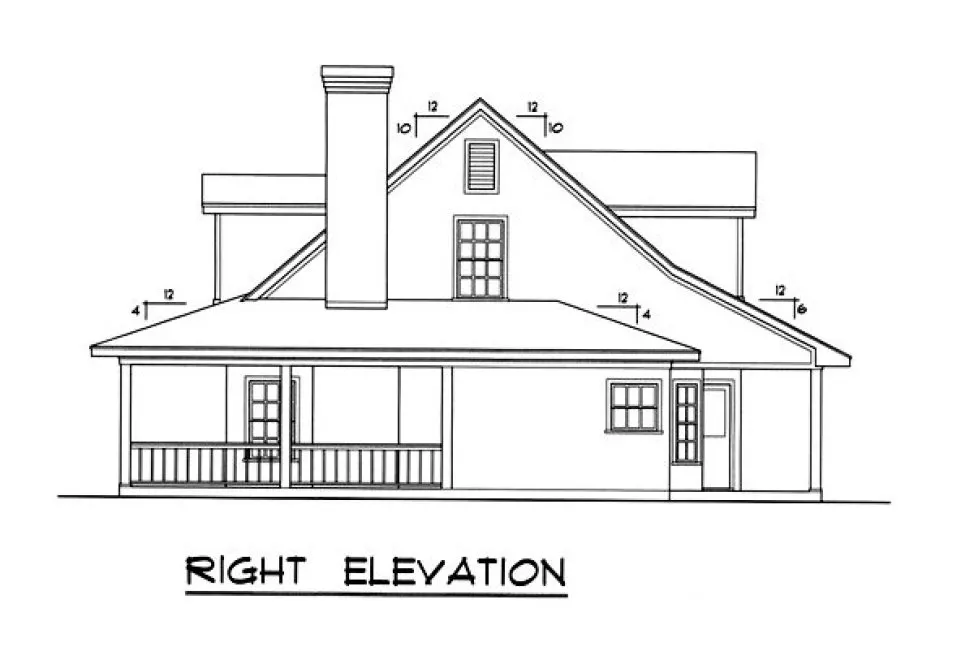 Right Elevation for House Plan #443112