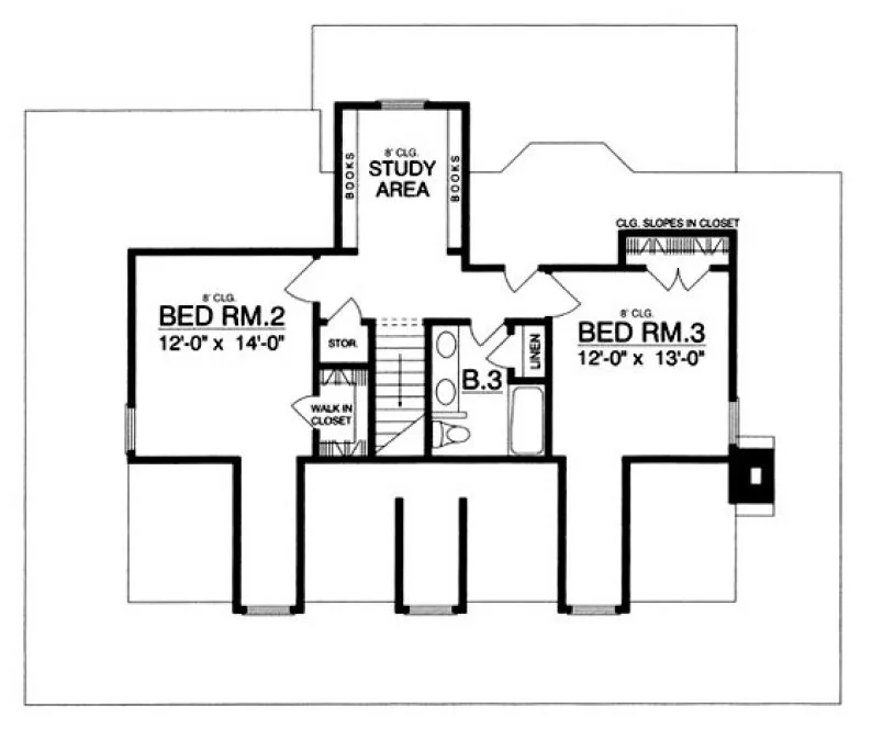 Second Floor Plan for House Plan #443112