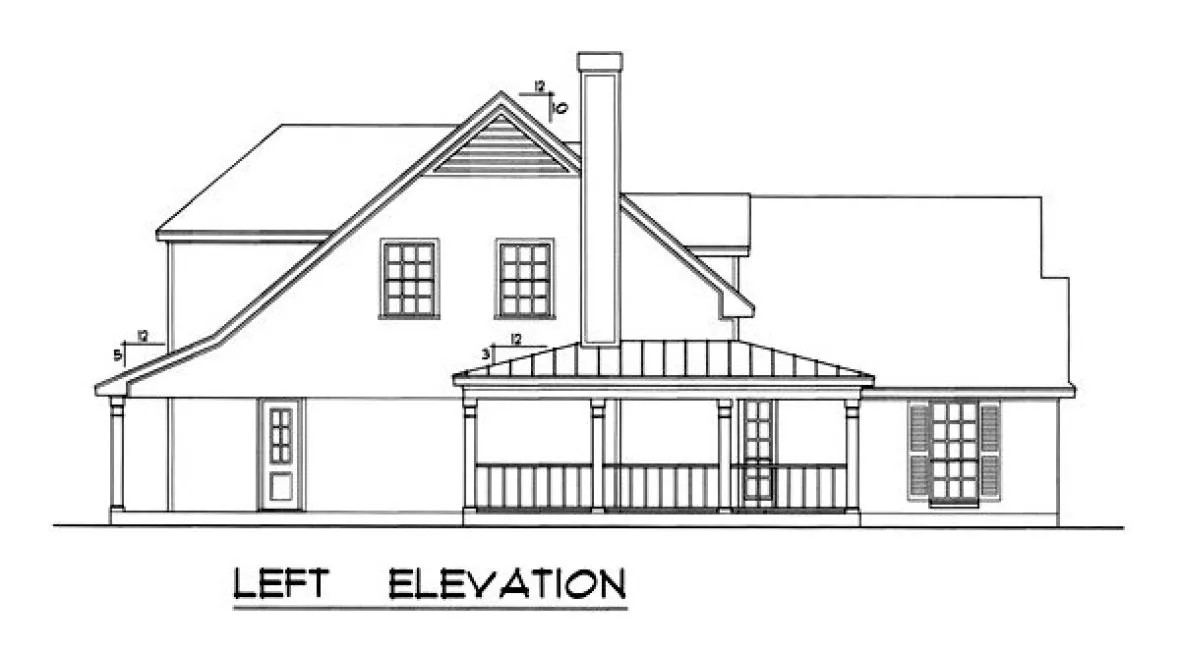 Left Elevation for House Plan #445212