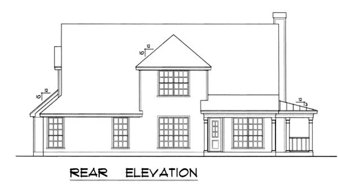 Rear Elevation for House Plan #445212