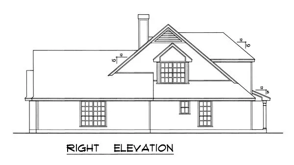 Right Elevation for House Plan #445212