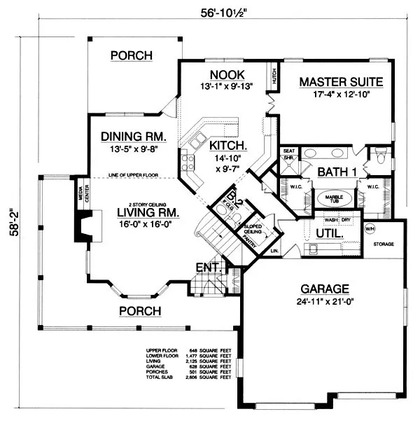 Main Floor Plan for House Plan #445212