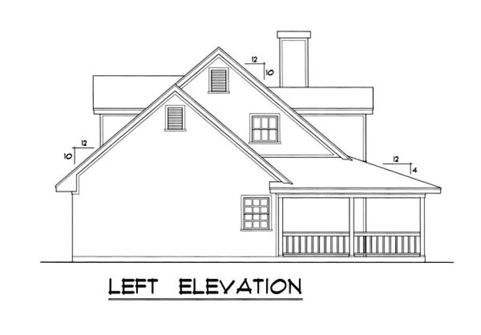 Left Elevation for House Plan #443412