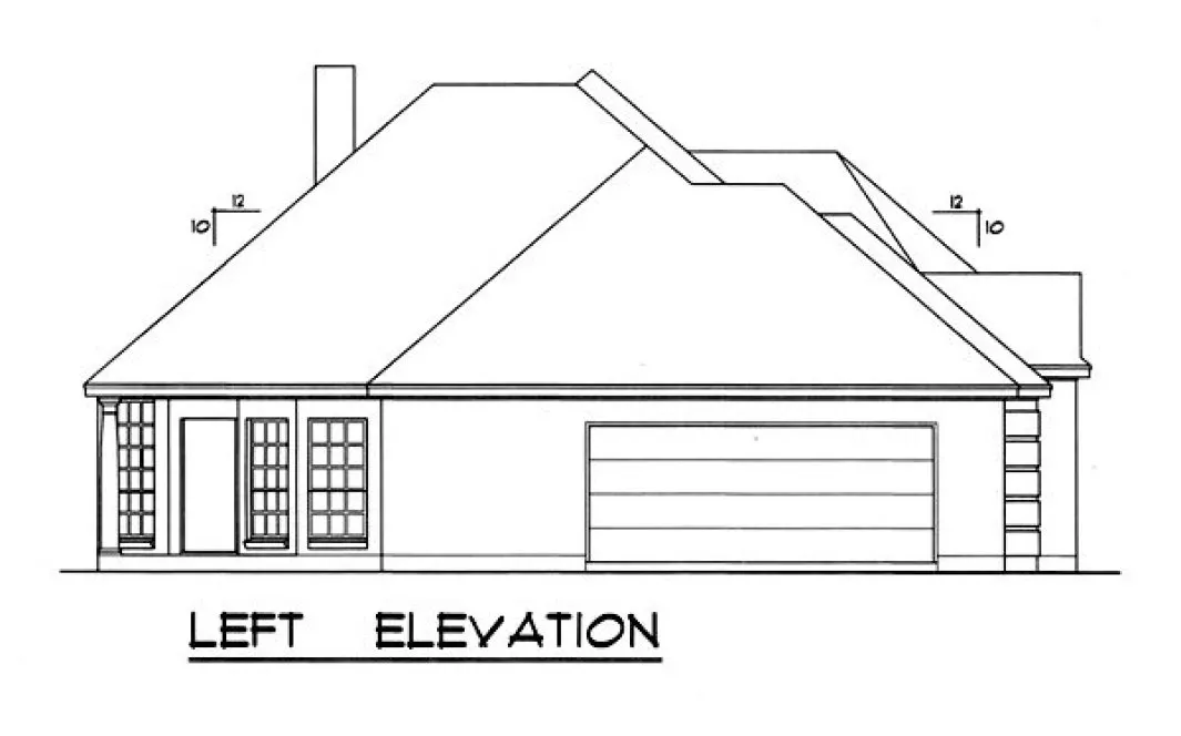 Left Elevation for House Plan #449412