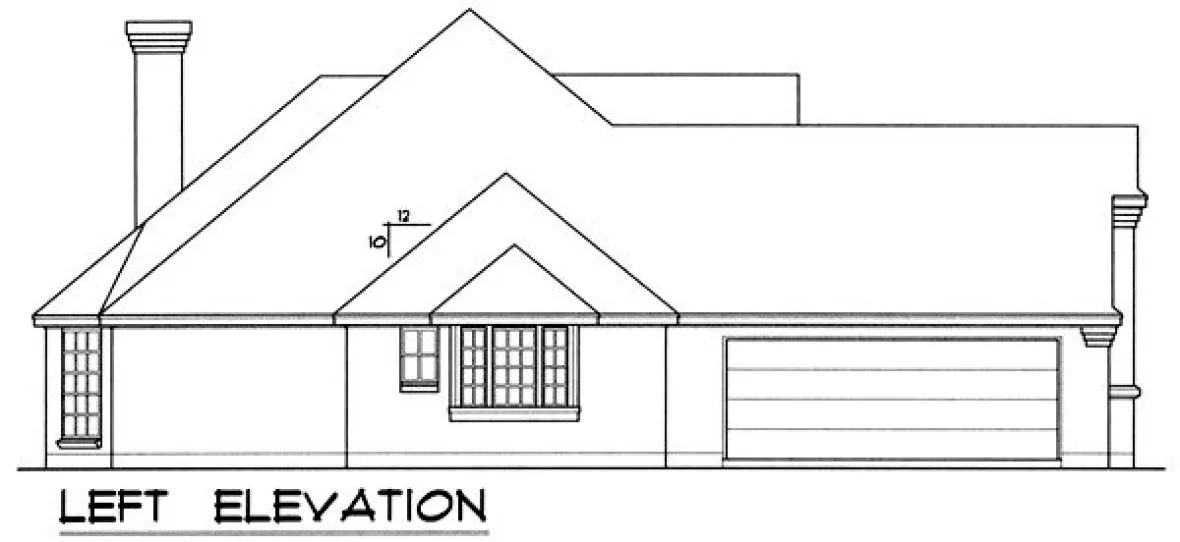 Left Elevation for House Plan #446512