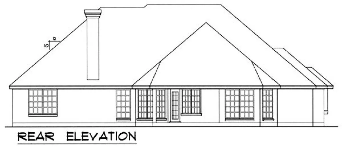 Rear Elevation for House Plan #446512