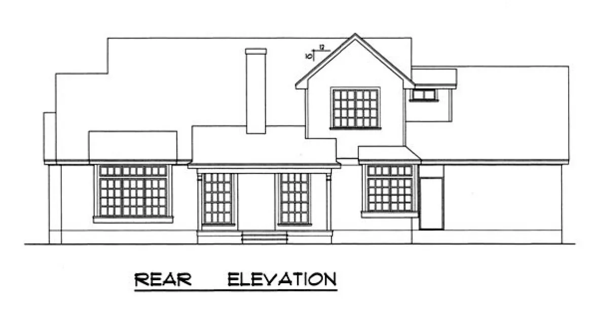 Rear Elevation for House Plan #448612