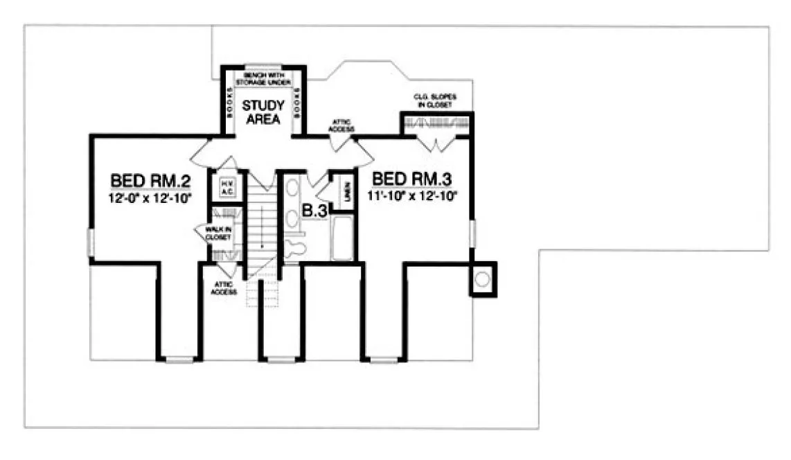 Second Floor Plan for House Plan #449712