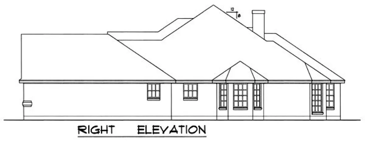 Right Elevation for House Plan #445912