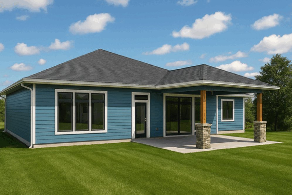 Rear Elevation for House Plan #800061