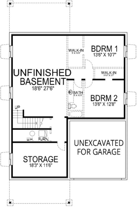 Basement Plan for House Plan #800061