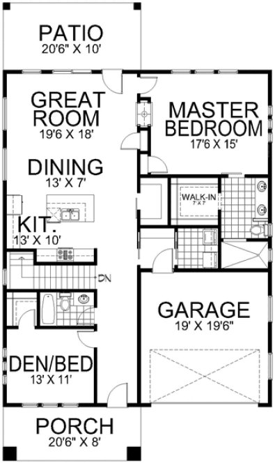 Main Floor Plan for House Plan #800061