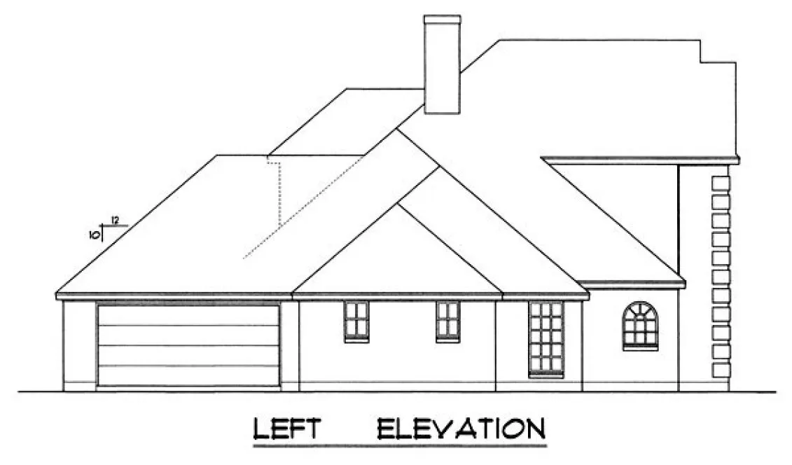 Left Elevation for House Plan #445222