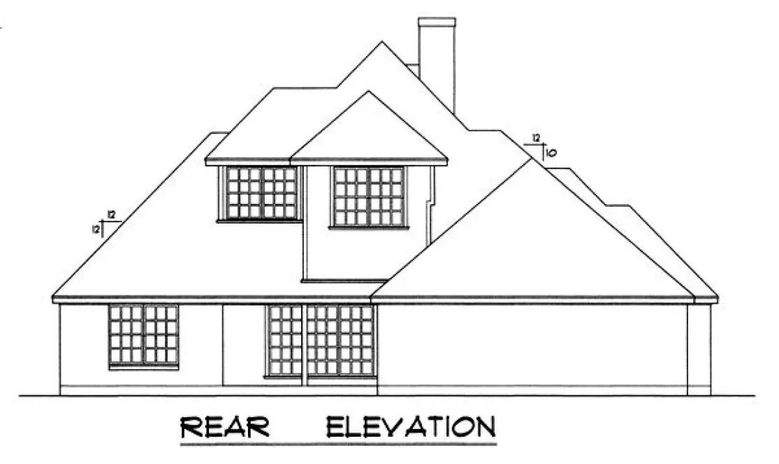 Rear Elevation for House Plan #445222