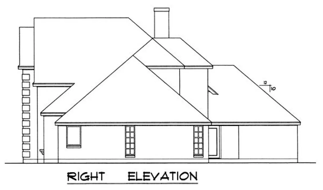 Right Elevation for House Plan #445222