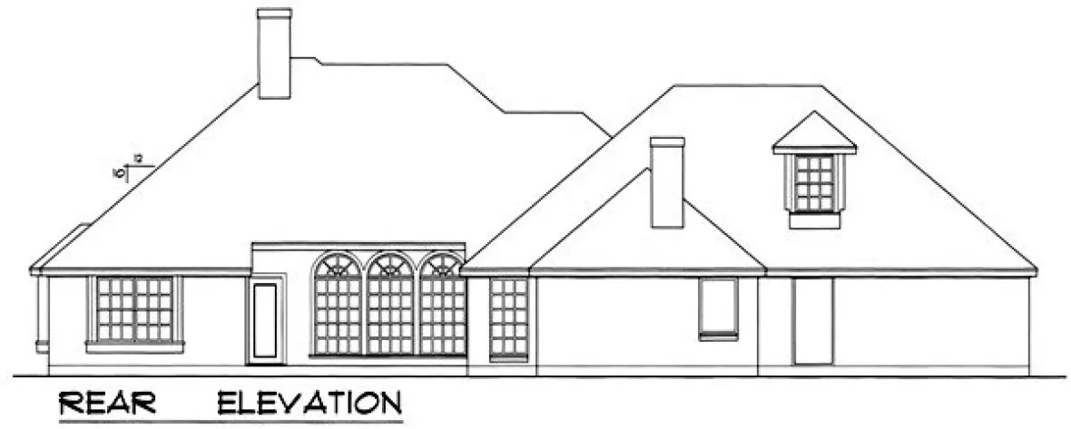 Rear Elevation for House Plan #440422
