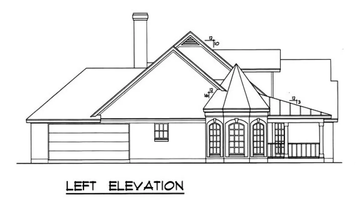 Left Elevation for House Plan #446922