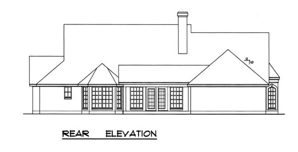 Rear Elevation for House Plan #446922