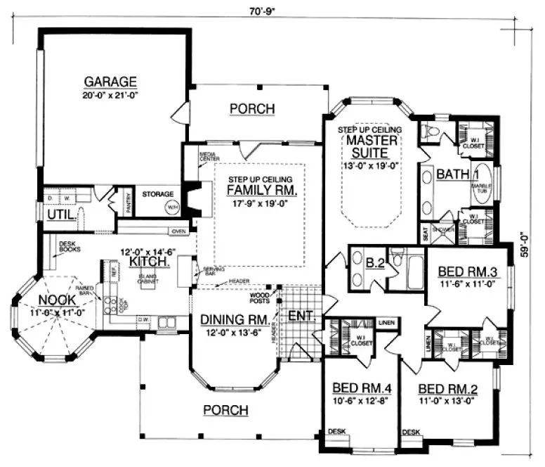 Main Floor Plan for House Plan #446922