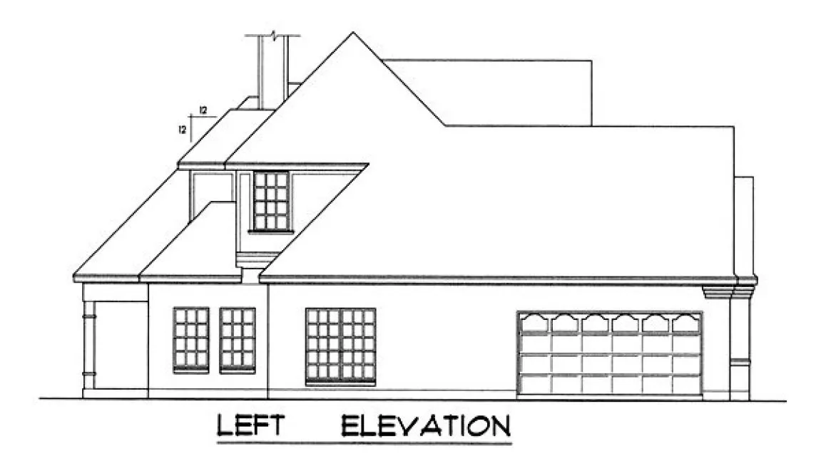 Left Elevation for House Plan #447922