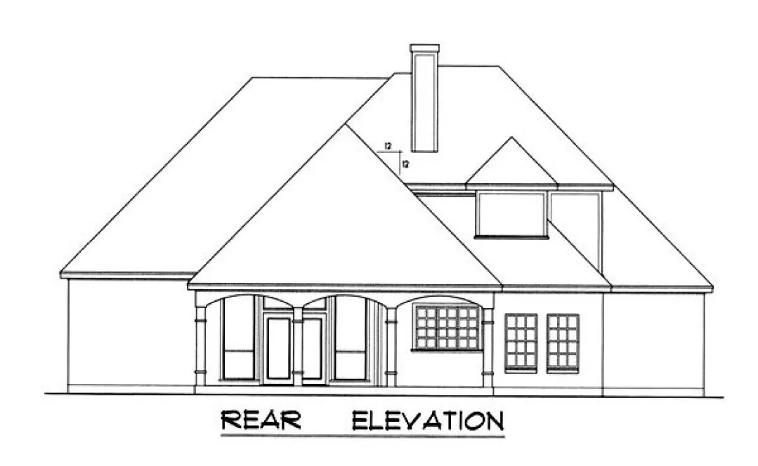 Rear Elevation for House Plan #447922