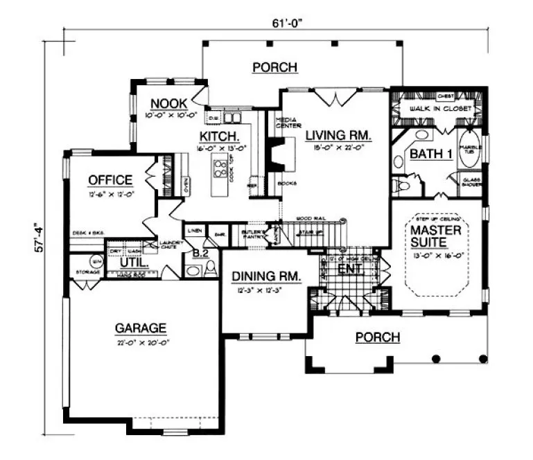 Main Floor Plan for House Plan #447922