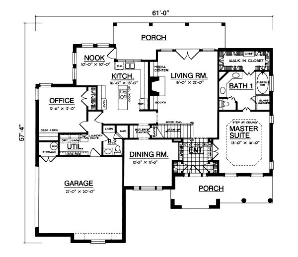 Main Floor Plan for House Plan #447922