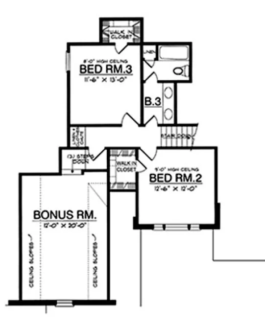 Second Floor Plan for House Plan #447922