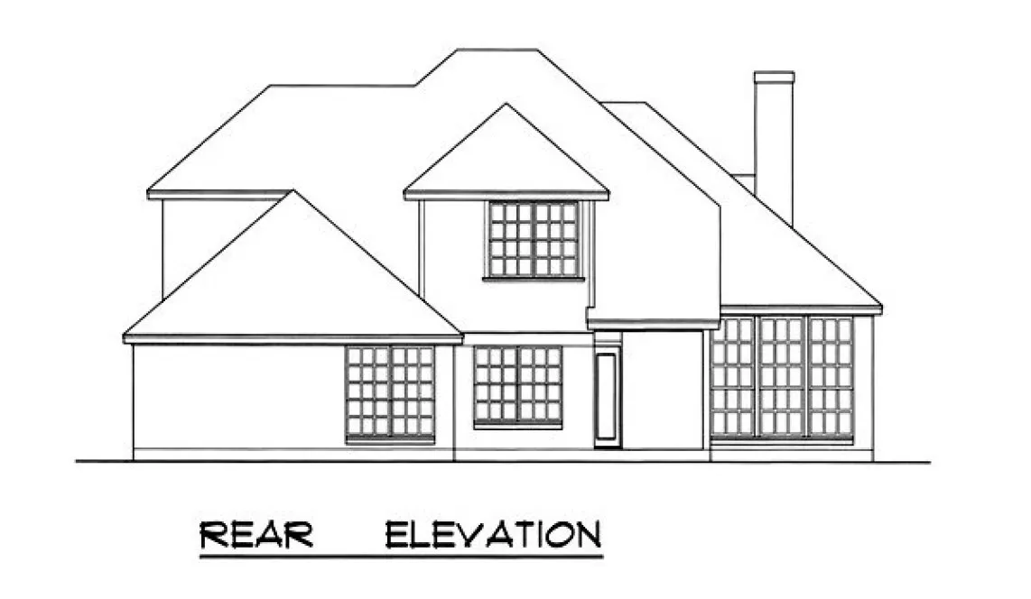 Rear Elevation for House Plan #442232