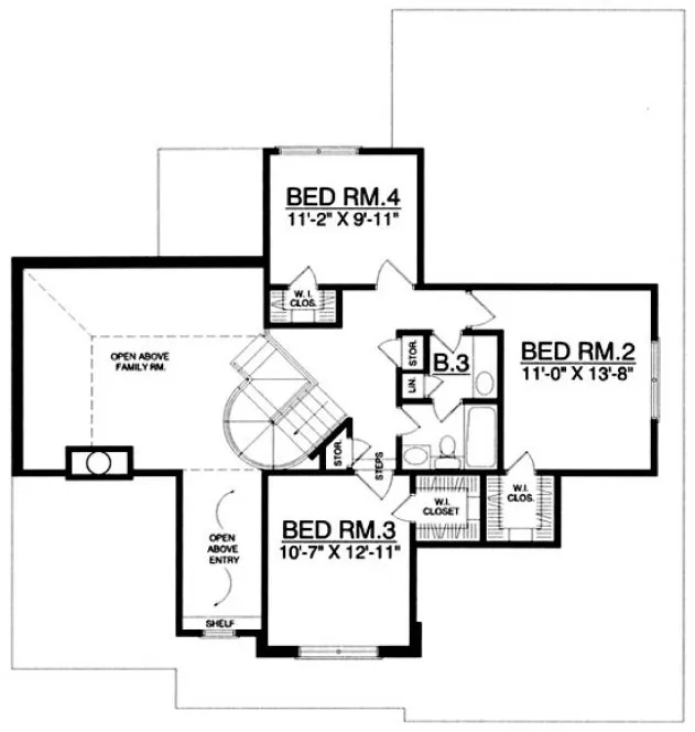 Second Floor Plan for House Plan #442232