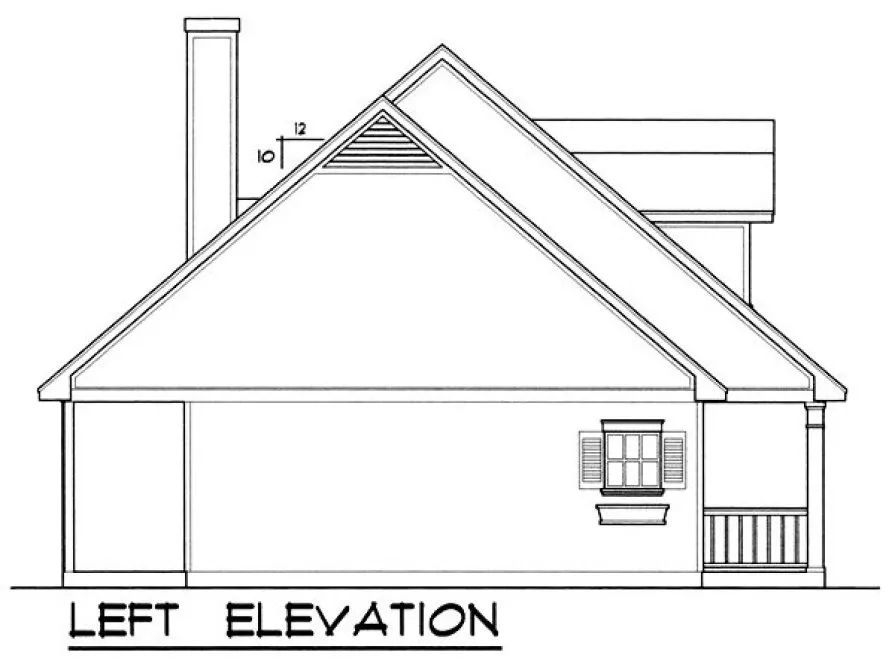 Left Elevation for House Plan #440332