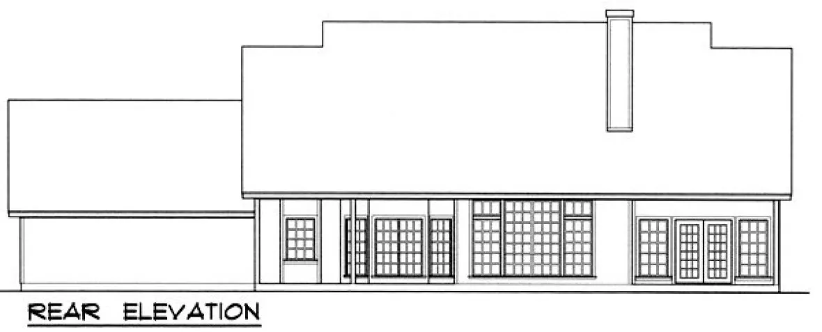 Rear Elevation for House Plan #440332